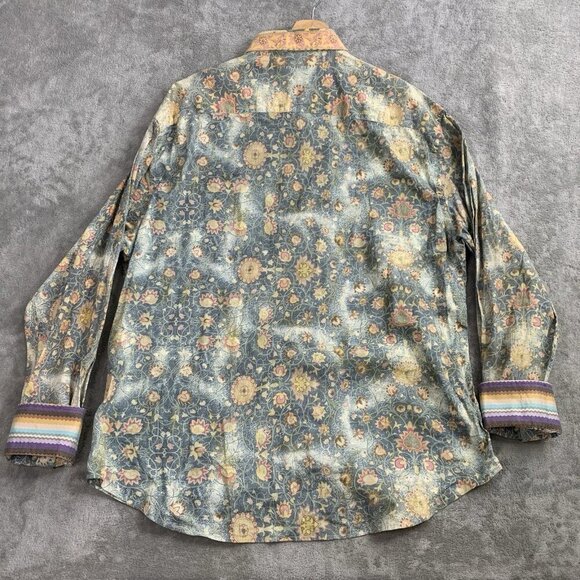Robert Graham Shirt Men 2XL Button Up Long Sleeves Flip Cuff Abstract Flamboyant - Picture 9 of 11